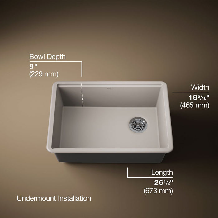KOHLER K-33713 Billings 27" undermount single-bowl kitchen sink