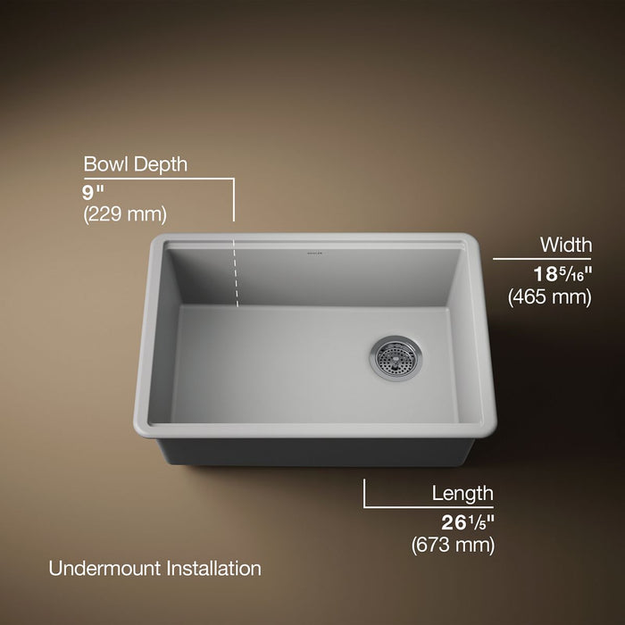 Kohler Billings 27" undermount single-bowl workstation kitchen sink