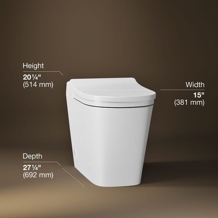 KOHLER K-34281-0 Leap+ K-34281 Leap One-piece Elongated Smart Toilet with Front Bidet Wand Technology, Dual-flush