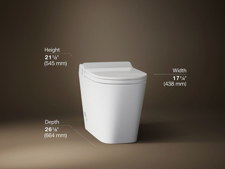 KOHLER K-34281-0 Leap+ K-34281 Leap One-piece Elongated Smart Toilet with Front Bidet Wand Technology, Dual-flush