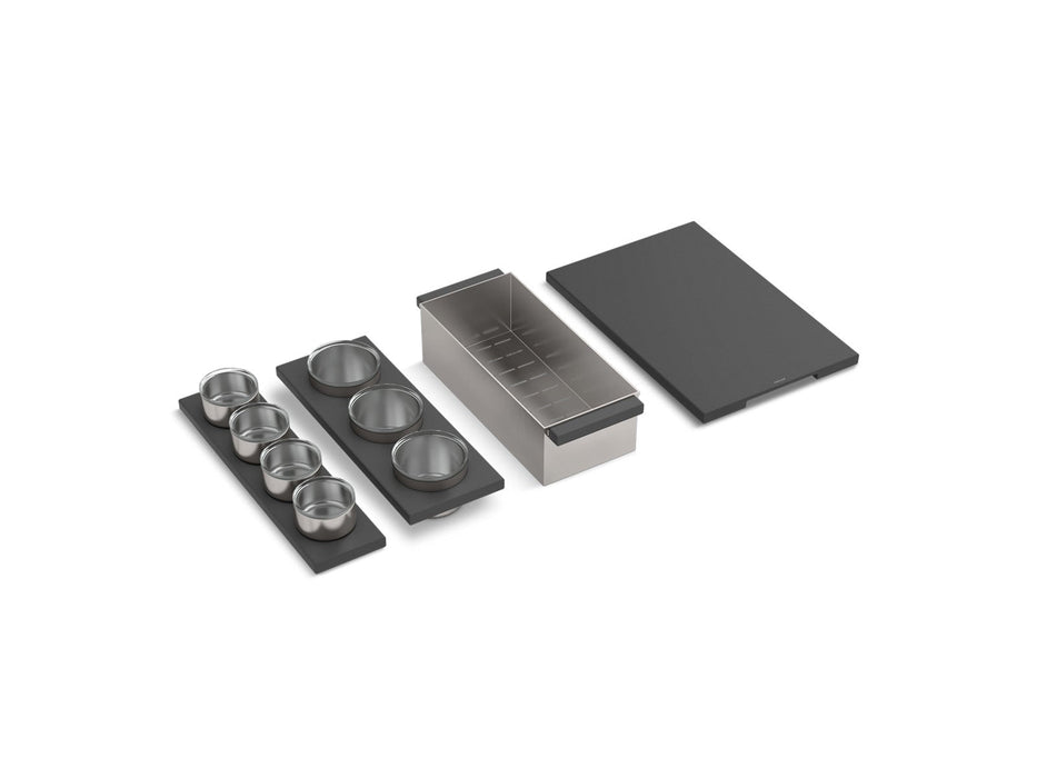 KOHLER K-34542-PAP Synthos Four-piece workstation sink accessory set