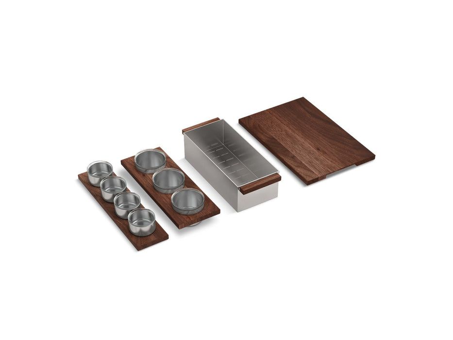 KOHLER K-34542-WAL Synthos Four-piece workstation sink accessory set