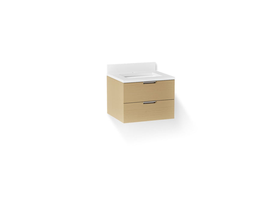Kohler Maxstow 24" wall-hung bathroom vanity cabinet with sink and quartz top