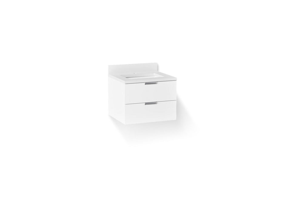 KOHLER K-34653 Maxstow 24" wall-hung bathroom vanity cabinet with sink and quartz top