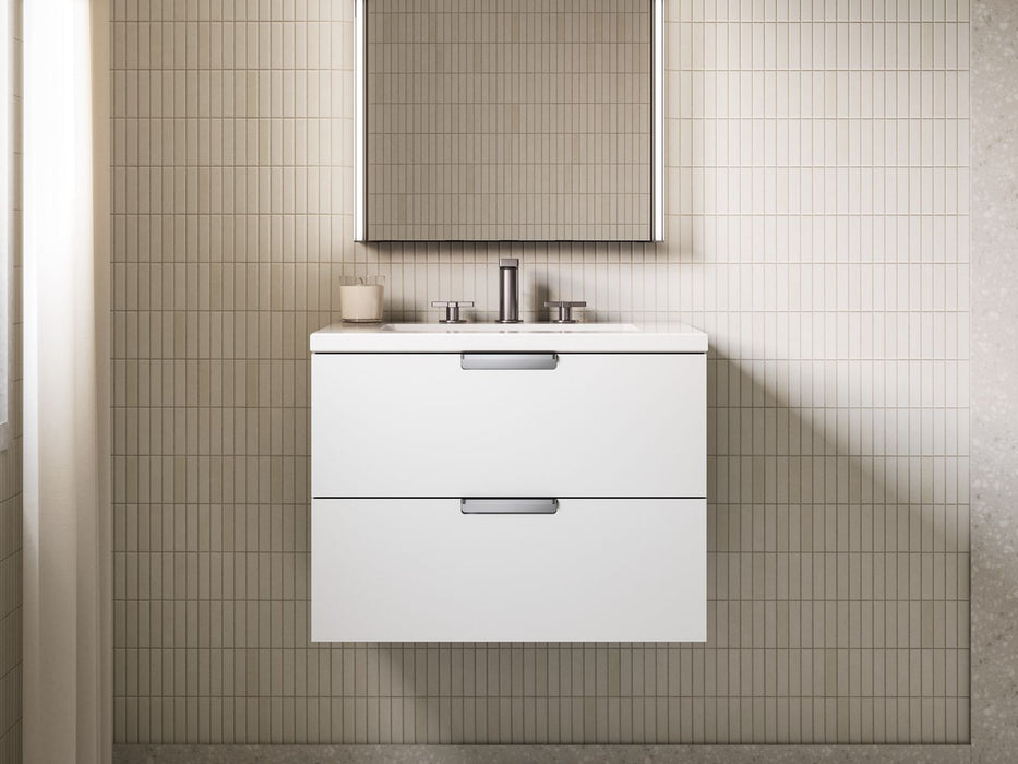 Kohler Maxstow 24" wall-hung bathroom vanity cabinet with sink and quartz top