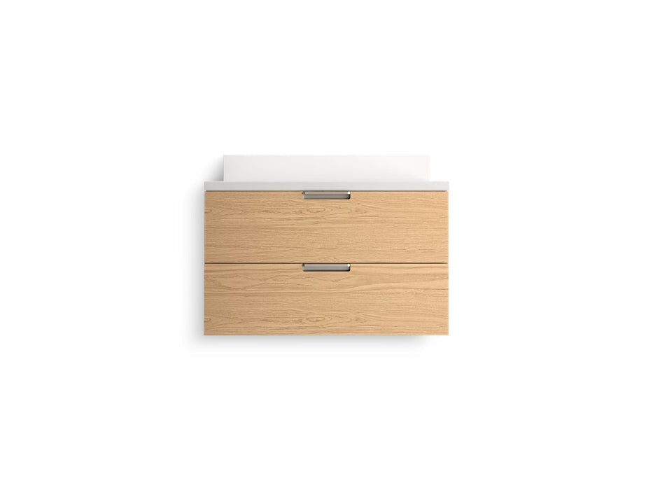 Kohler Maxstow 30" wall-hung bathroom vanity cabinet with sink and quartz top