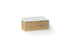 Kohler Maxstow 48" wall-hung bathroom vanity cabinet with sink and quartz top