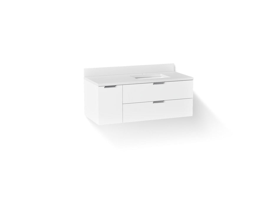 KOHLER K-34656 Maxstow 48" wall-hung bathroom vanity cabinet with sink and quartz top
