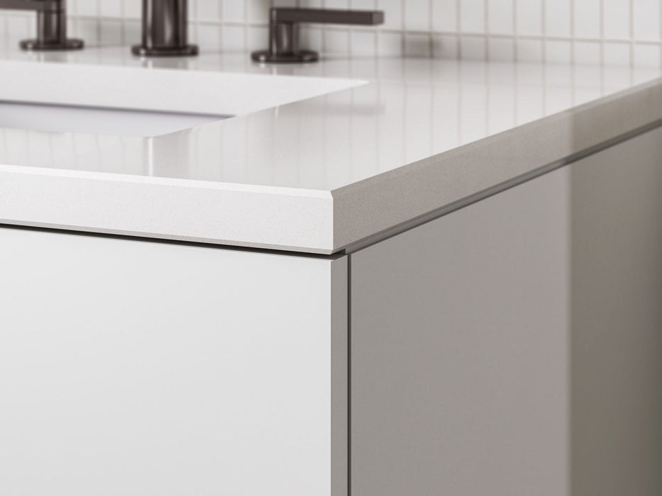 Kohler Maxstow 60" wall-hung bathroom vanity cabinet with sink and quartz top