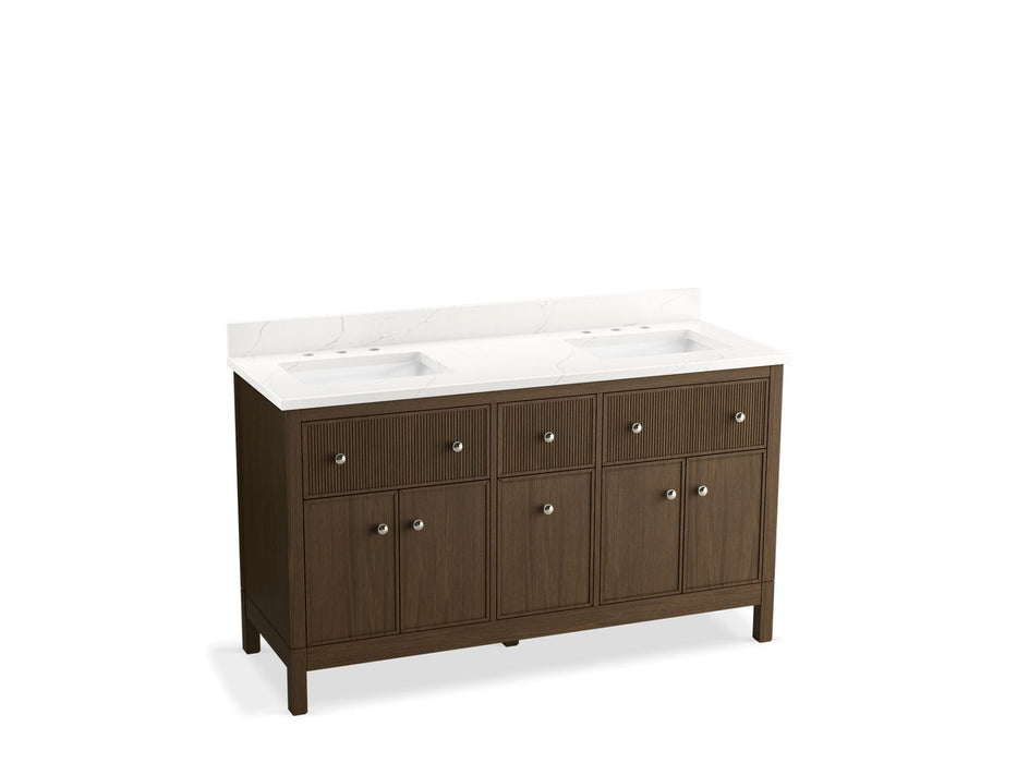 Kohler Malin by Studio McGee 60" bathroom vanity cabinet with sinks and quartz top