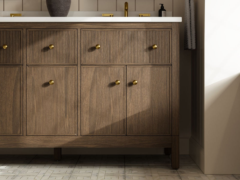 Kohler Malin by Studio McGee 60" bathroom vanity cabinet with sinks and quartz top