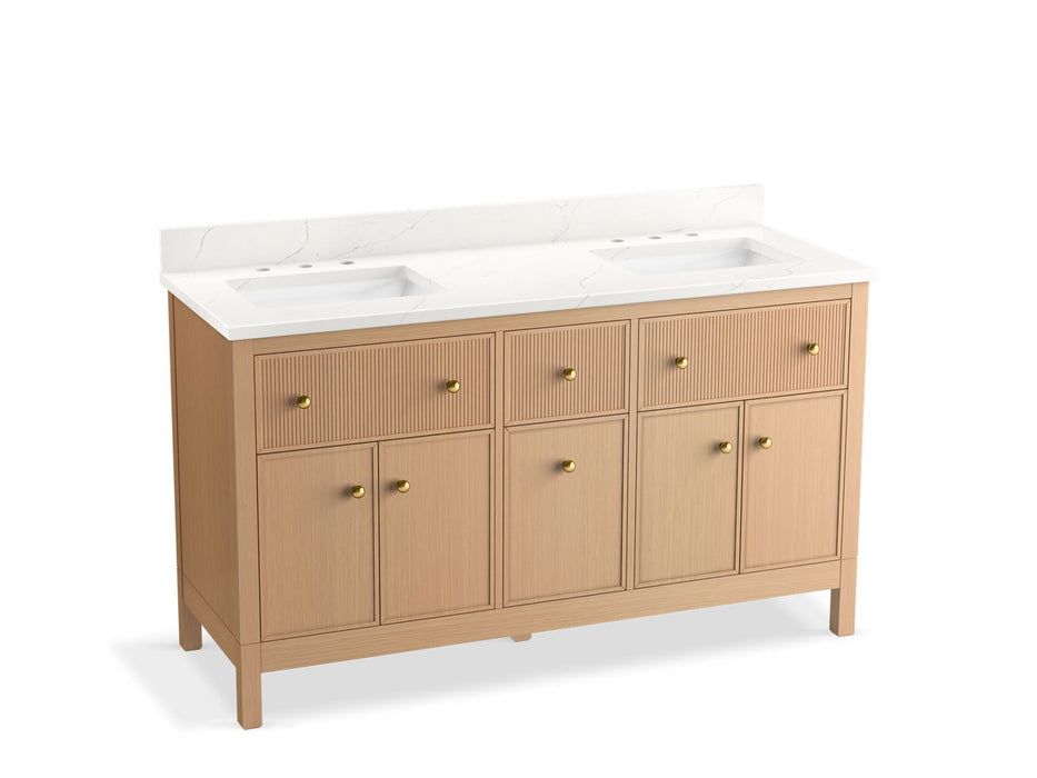Kohler Malin by Studio McGee 60" bathroom vanity cabinet with sinks and quartz top