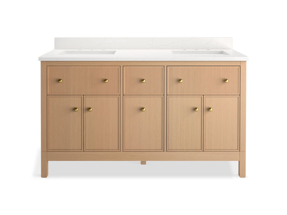Kohler Malin by Studio McGee 60" bathroom vanity cabinet with sinks and quartz top