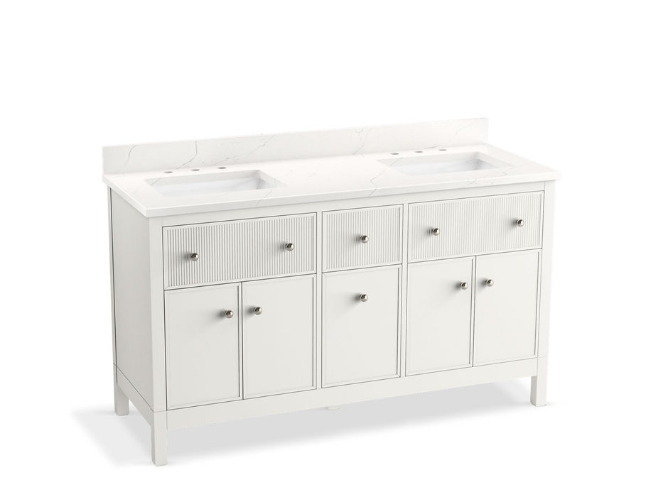 Kohler Malin by Studio McGee 60" bathroom vanity cabinet with sinks and quartz top