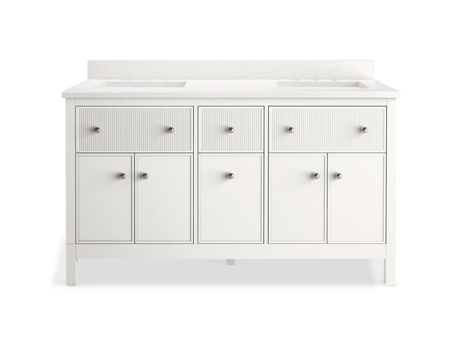 Kohler Malin by Studio McGee 60" bathroom vanity cabinet with sinks and quartz top