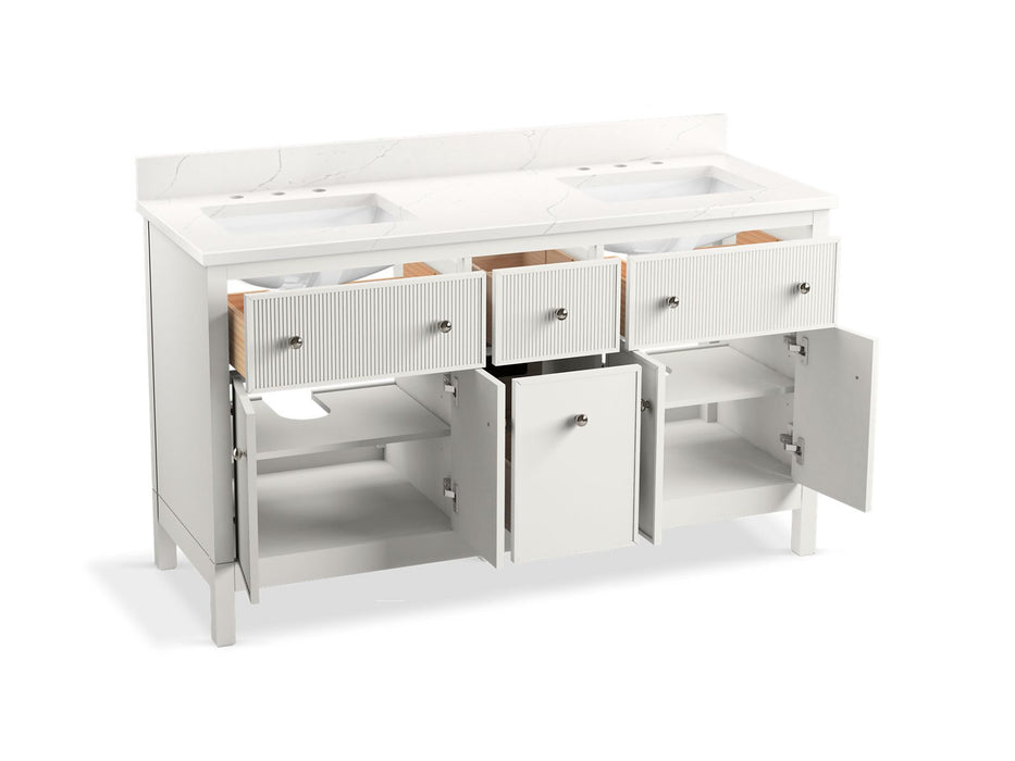 Kohler Malin by Studio McGee 60" bathroom vanity cabinet with sinks and quartz top