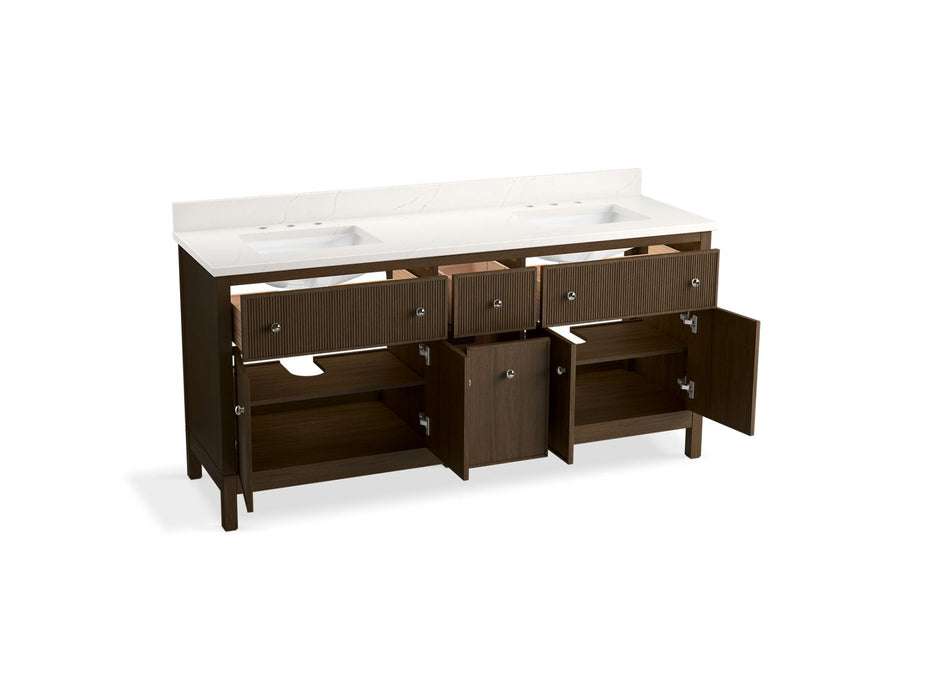 Kohler Malin by Studio McGee 72" bathroom vanity cabinet with sinks and quartz top