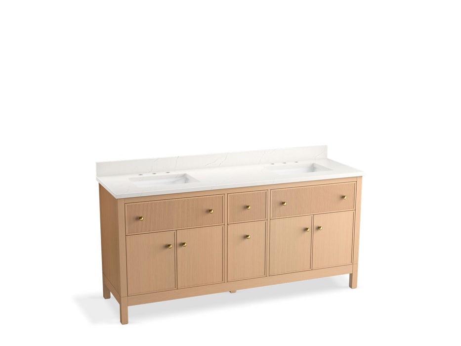 Kohler Malin by Studio McGee 72" bathroom vanity cabinet with sinks and quartz top