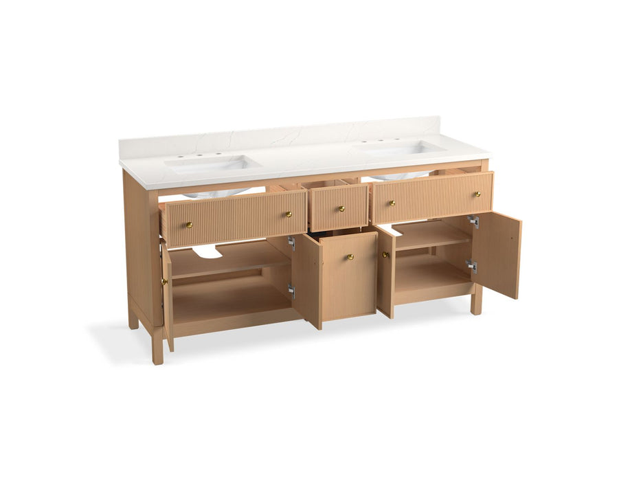 Kohler Malin by Studio McGee 72" bathroom vanity cabinet with sinks and quartz top