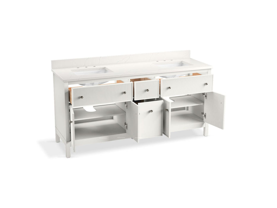 Kohler Malin by Studio McGee 72" bathroom vanity cabinet with sinks and quartz top