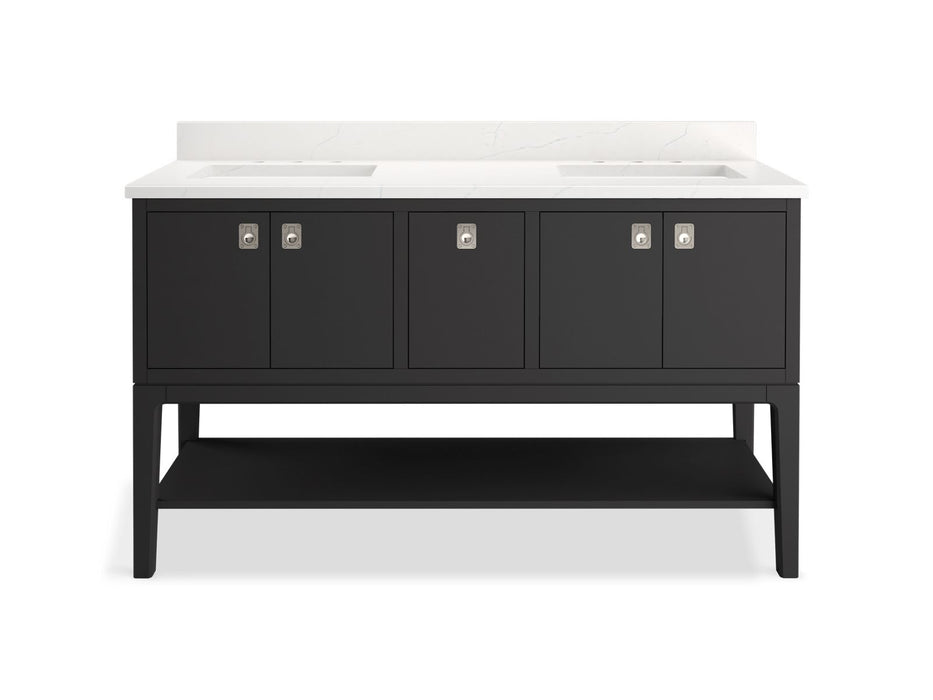 Kohler Seagrove by Studio McGee 60" bathroom vanity cabinet with sinks and quartz top
