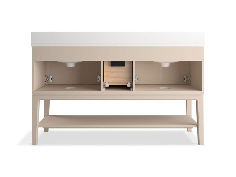 Kohler Seagrove by Studio McGee 60" bathroom vanity cabinet with sinks and quartz top