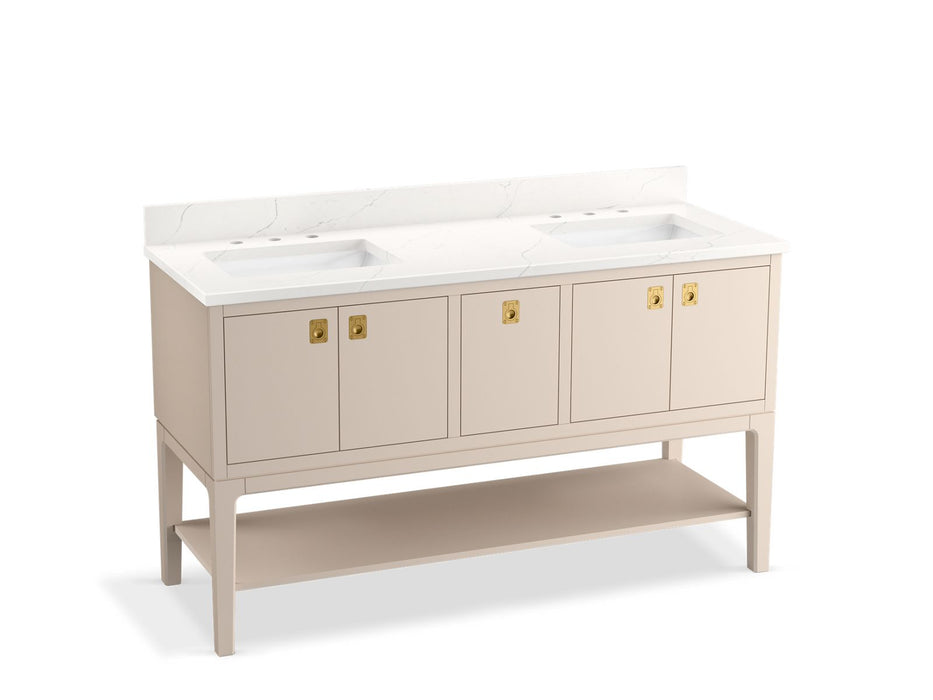 Kohler Seagrove by Studio McGee 60" bathroom vanity cabinet with sinks and quartz top