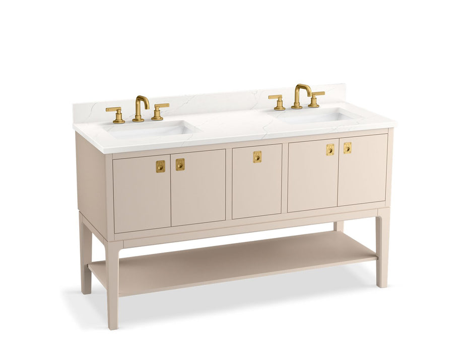 Kohler Seagrove by Studio McGee 60" bathroom vanity cabinet with sinks and quartz top