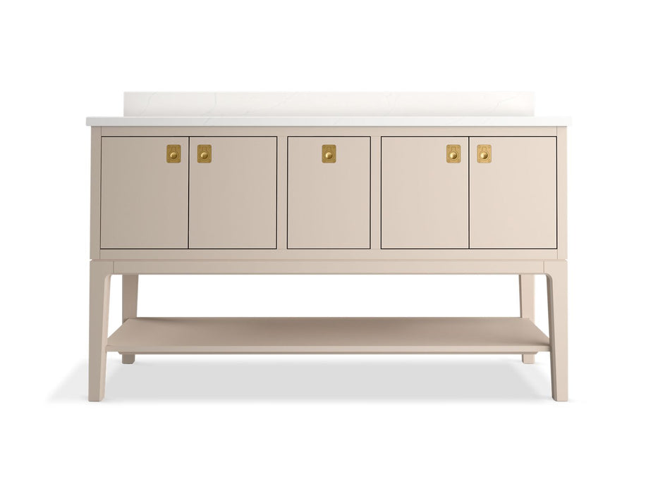 Kohler Seagrove by Studio McGee 60" bathroom vanity cabinet with sinks and quartz top