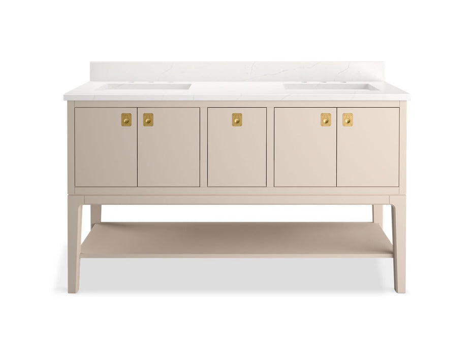 Kohler Seagrove by Studio McGee 60" bathroom vanity cabinet with sinks and quartz top