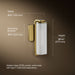 3/4 view of product with dimensions