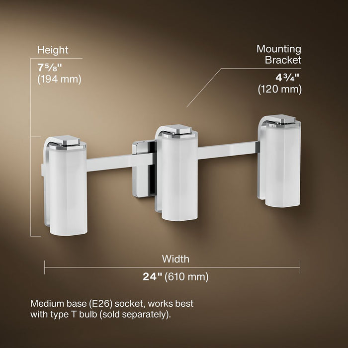 3/4 view of product with dimensions