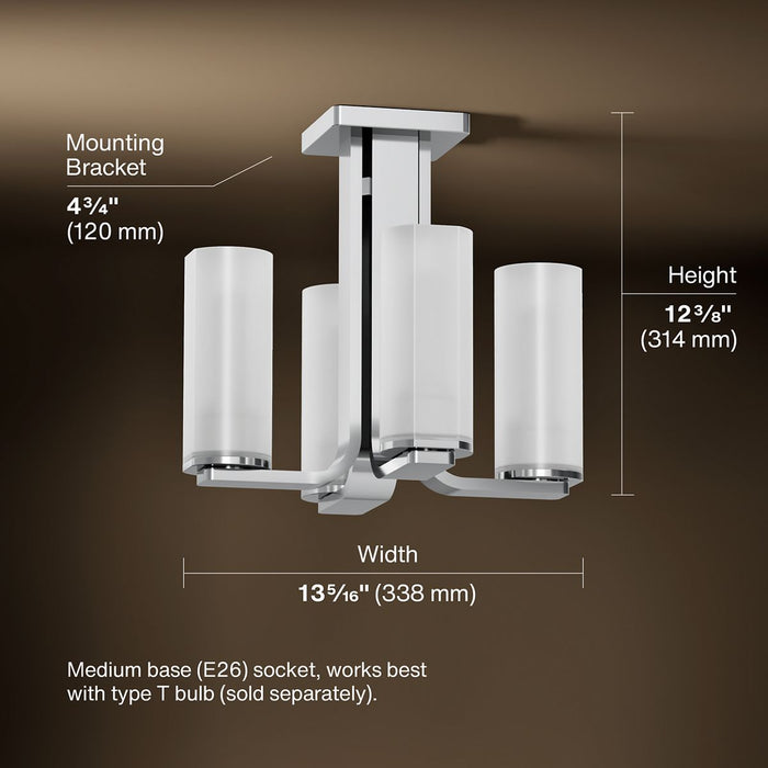 3/4 view of product with dimensions
