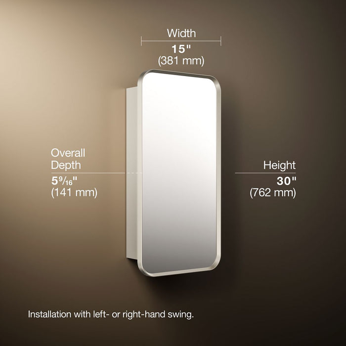 3/4 view of product with dimensions
