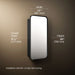 3/4 view of product with dimensions