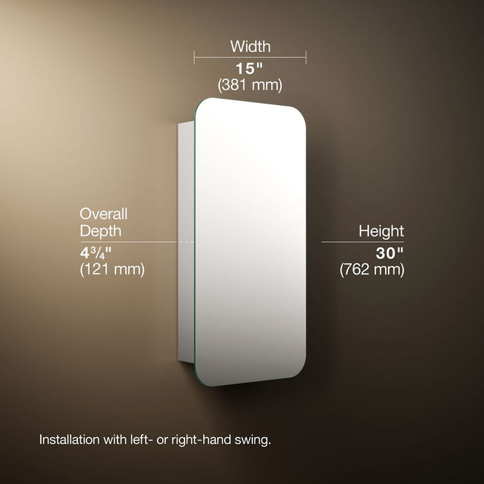 3/4 view of product with dimensions