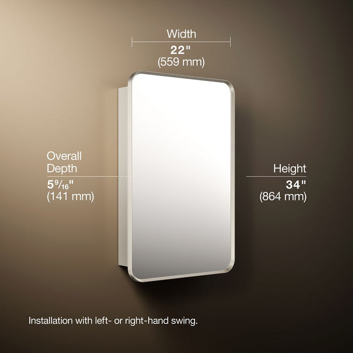 3/4 view of product with dimensions