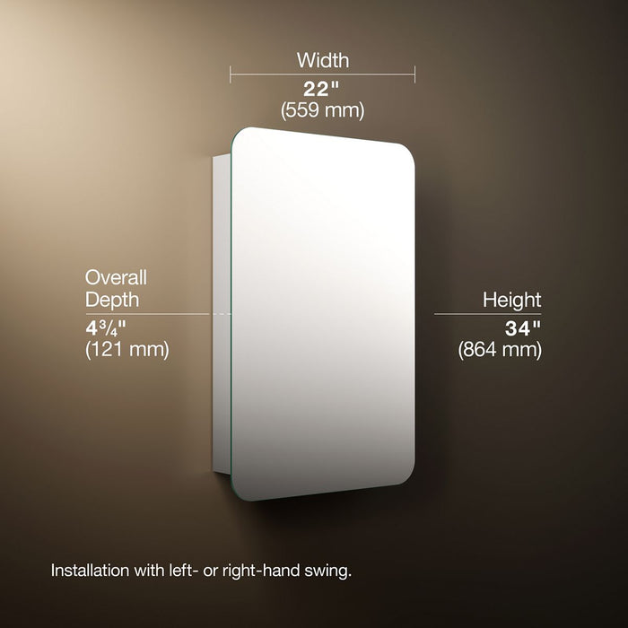 3/4 view of product with dimensions