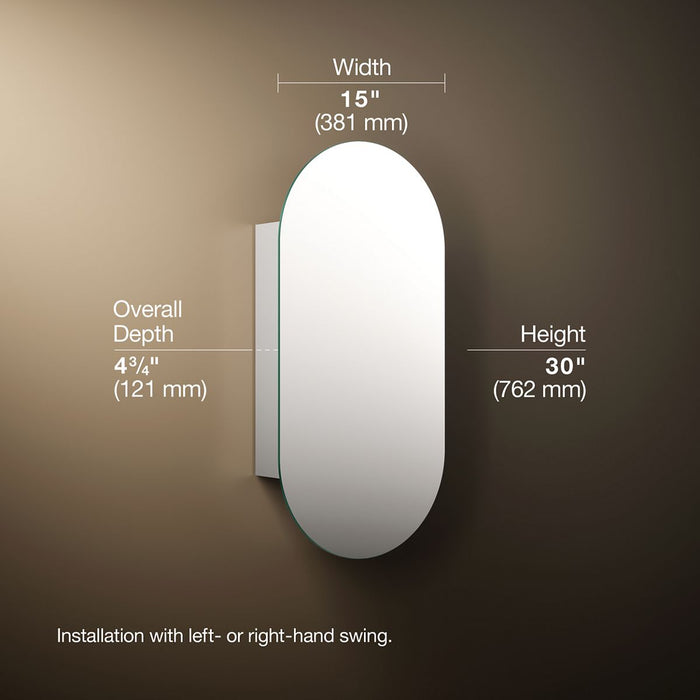 3/4 view of product with dimensions
