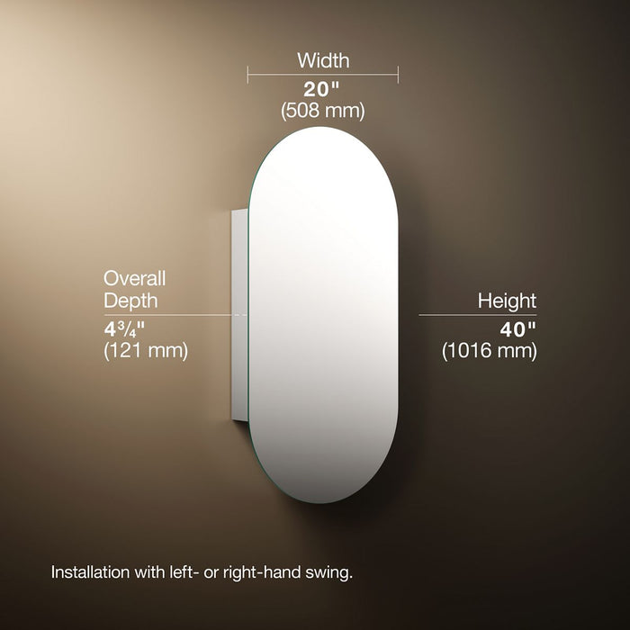 3/4 view of product with dimensions