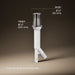 3/4 view of product with dimensions