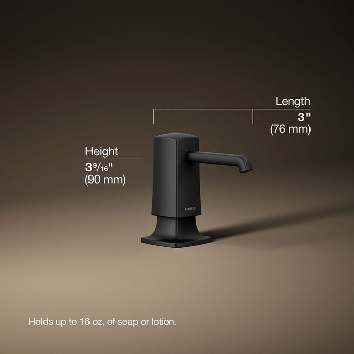 3/4 view of product with dimensions