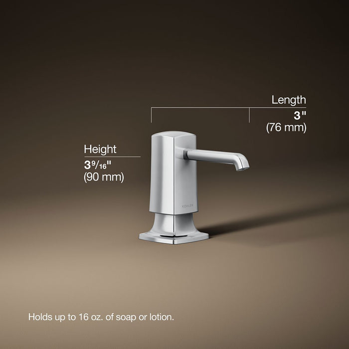 3/4 view of product with dimensions