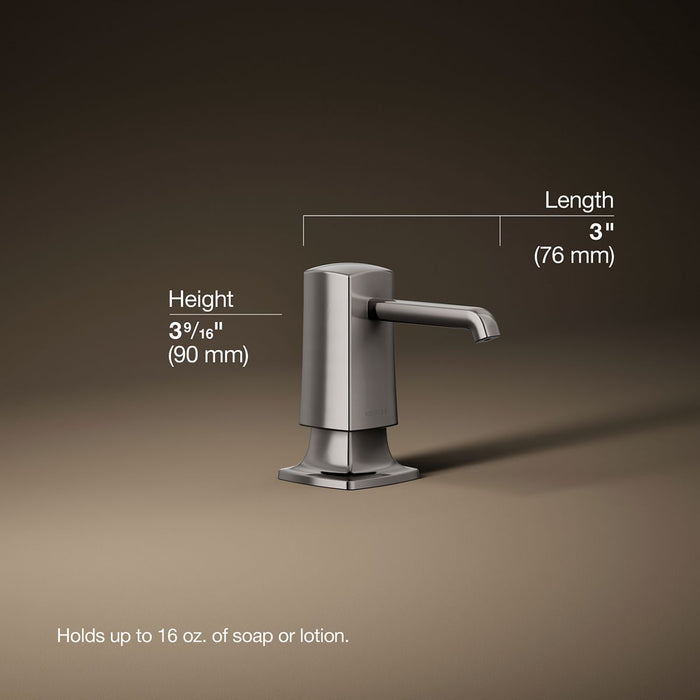 3/4 view of product with dimensions