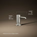 3/4 view of product with dimensions