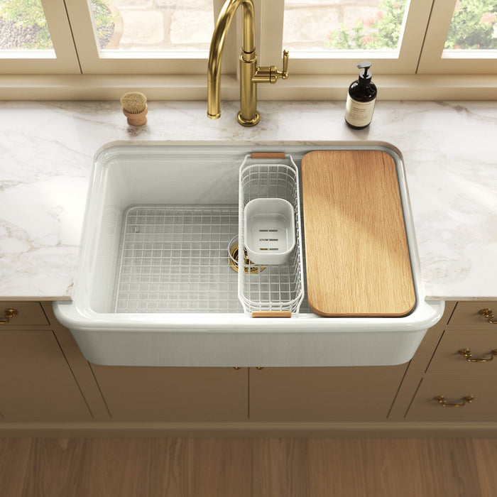 KOHLER K-36250-PC Audrine 35-1/2" undermount single-bowl farmhouse workstation kitchen sink