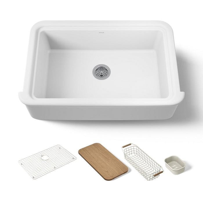 KOHLER K-36250-PC Audrine 35-1/2" undermount single-bowl farmhouse workstation kitchen sink