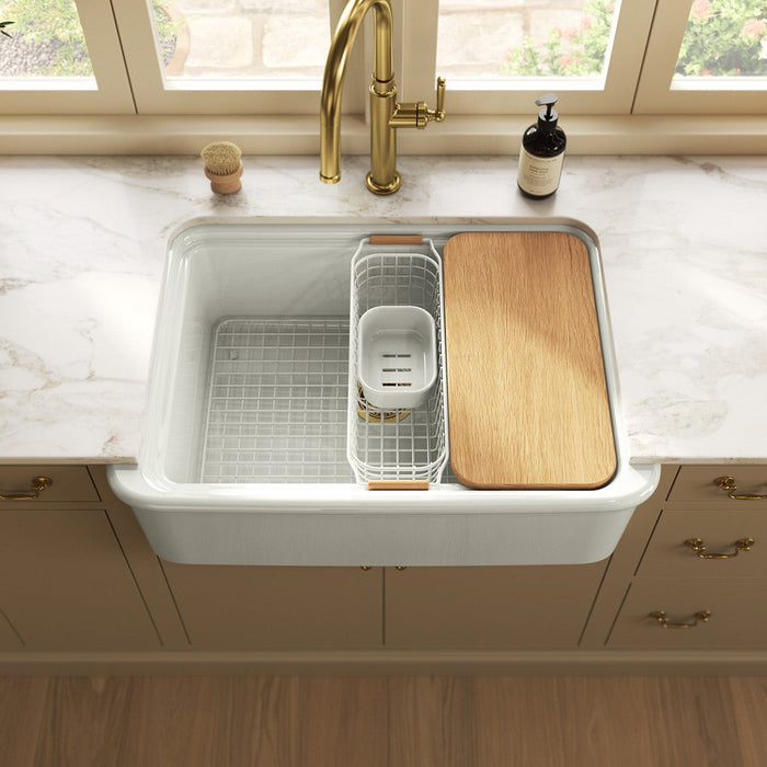 KOHLER K-36251-PC Audrine 32-1/2" undermount single-bowl farmhouse workstation kitchen sink