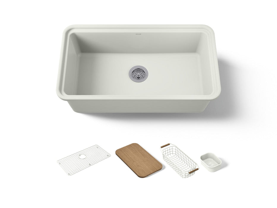 KOHLER K-36254-PC Audrine 33" undermount single-bowl workstation kitchen sink