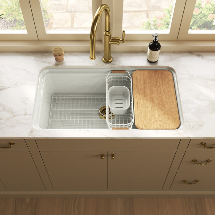 KOHLER K-36254-PC Audrine 33" undermount single-bowl workstation kitchen sink